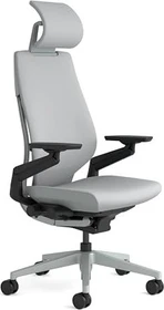 Steelcase Gesture Bürostuhl mit Armlehnen und Kopfstütze, grau