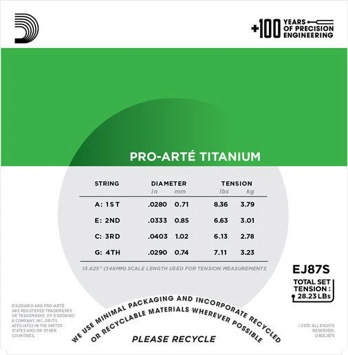 D'Addario Ukulele Pro-Arté Titanium Soprano