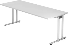 Hammerbacher Ergonomic N-Serie NS20/W Schreibtisch 200x100cm weiß/silber