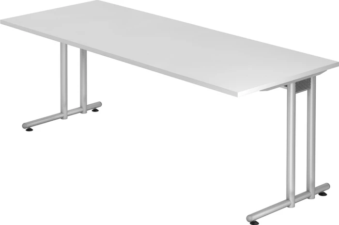 Hammerbacher Ergonomic N-Serie NS20/W Schreibtisch 200x100cm weiß/silber