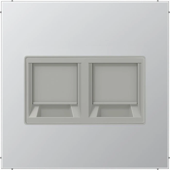 Jung Serie LS Abdeckung für Modular-Jack-Steckbuchsen 2fach, Aluminium