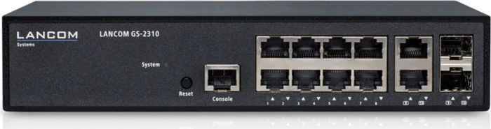 Lancom GS-2310 Desktop Gigabit Managed Switch, 8x RJ-45, 2x RJ-45/SFP