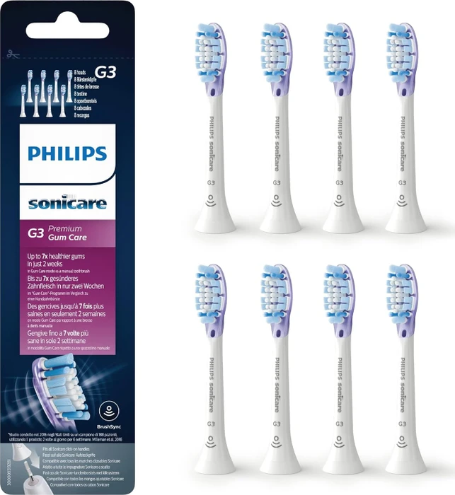 Philips HX9058/17 Sonicare G3 Premium Gum Care Ersatzbürste weiß, 8 Stück