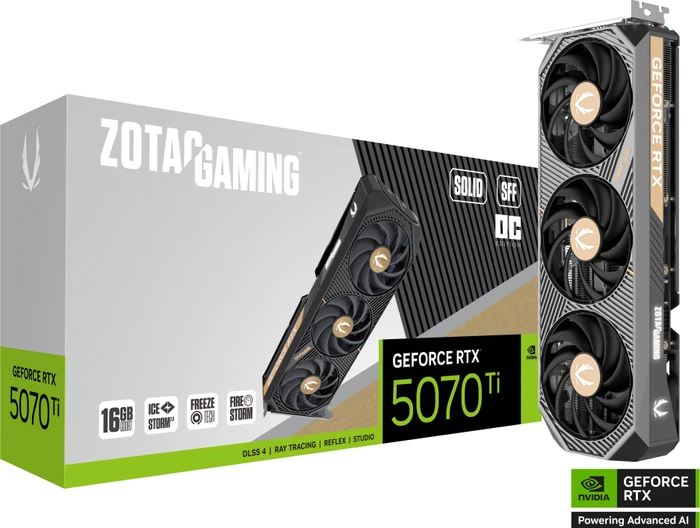 Zotac Gaming GeForce RTX 5070 Ti SOLID SFF OC, 16GB GDDR7, HDMI, 3x DP