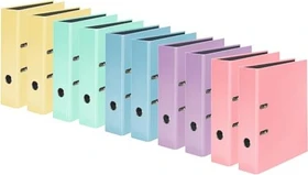 Falken PastellColor Ordner 2-Ring, 80mm, A4, farbig sortiert, 10er-Set