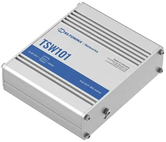 Teltonika TSW Industrial Gigabit Switch, 5x RJ-45, 60W PoE+