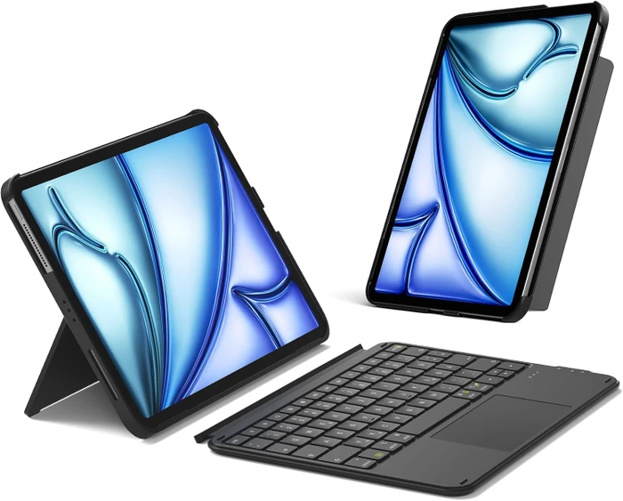 Inateck ACE Touch Ultraleicht Tastatur für iPad 10/iPad 11 A16, iPad Air 11" M2/M3, iPad Pro 11", Graphite, DE