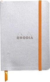 Rhodia Rhodiarama Notizbuch, A6, liniert, Softcover, silber, 72 Blatt