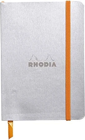 Rhodia Rhodiarama Notizbuch, A6, liniert, Softcover, silber, 72 Blatt