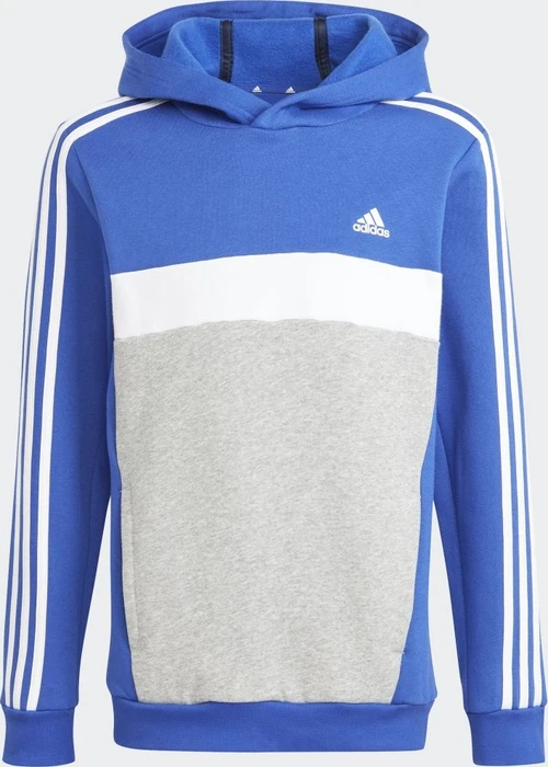 adidas Tiberio 3-Streifen Colorblock Hoodie semi lucid blue/white/medium grey heather (Junior)
