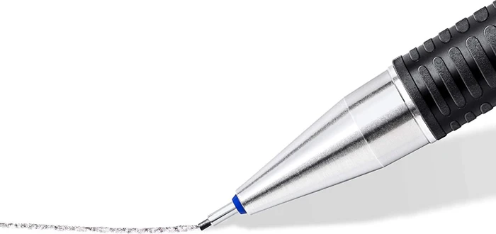 Staedtler Mars Micro 775 Druckbleistift B 0.7mm graphit, schwarz/blau, Radierer, 12 Minen