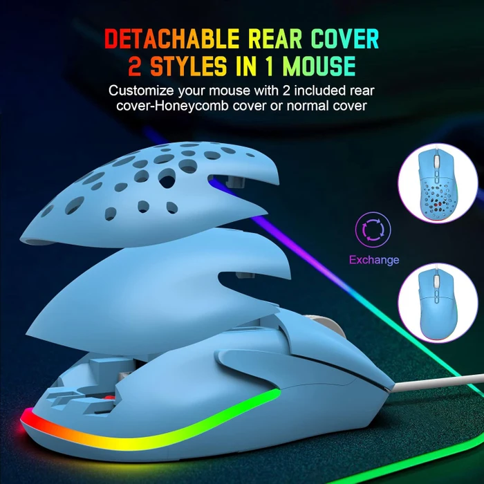 Ziyou Lang D19 RGB Gaming Mouse blau, USB