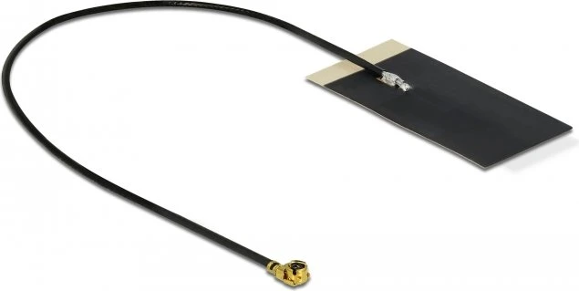 DeLOCK WLAN 802.11 ac/ax/a/h/b/g/n, Klebemontage Antenne, 5GHz/2.4GHz, 2.70-3dBi, MHF, omnidirektional