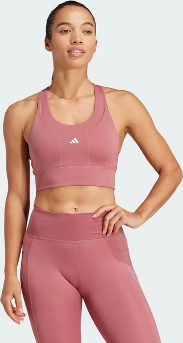 adidas Run Pocket Medium-Support Sport-BH preloved crimson (Damen)