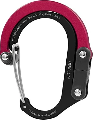 GearAid Heroclip Small Materialkarabiner schwarz/rot