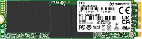 Transcend Industrial MTE662T-I SSD 2TB, M.2 2280 / M-Key / PCIe 3.0 x4