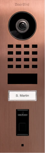 DoorBird D1101FV IP Video-Türsprechanlage mit Fingerprintreader, Edelstahl V4A gebürstet, Bronze, Aufputz