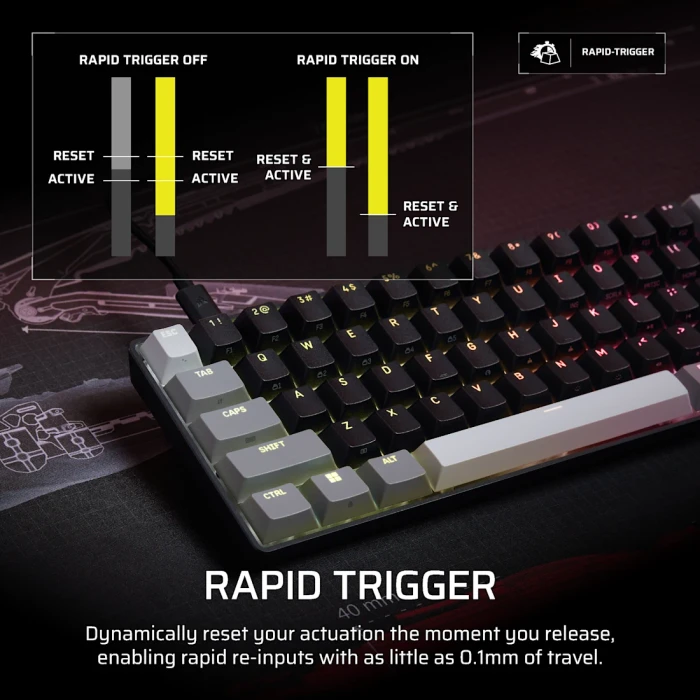 Corsair Clipper Pro Mini 60 Hall Effect, schwarz, Corsair MGX Hyperdrive, USB, US
