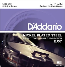 D'Addario 5-String Banjo Nickel Custom Medium