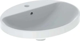 Geberit VariForm Einbauwaschtisch 55x45cm, mit Hahnloch, Überlauf, oval, weiß