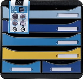 Exacompta Big Box Maxi Schubladenbox, 6 Schubladen, Bee Blue