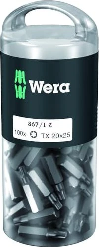 Wera DIY 867/1 Z Torx Bit 1/4", T20x25mm, 100 Stück