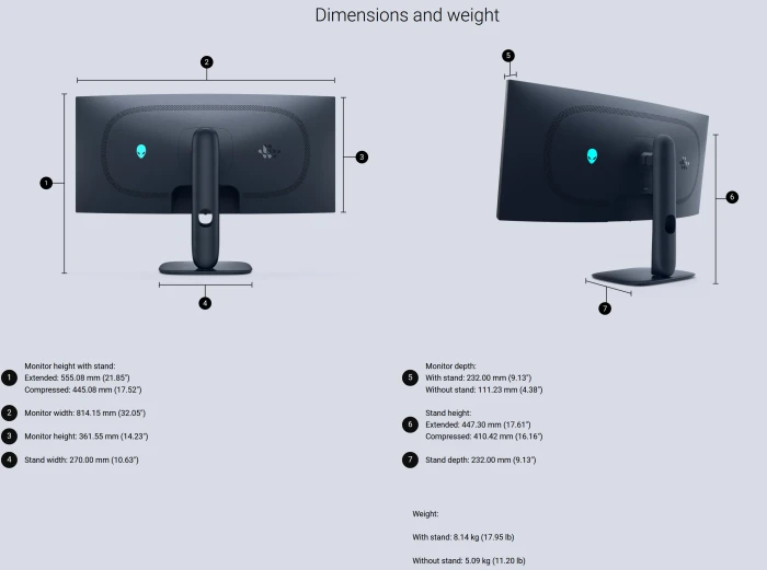 Dell Alienware 34 Gaming Monitor AW3425DW, 34.2"