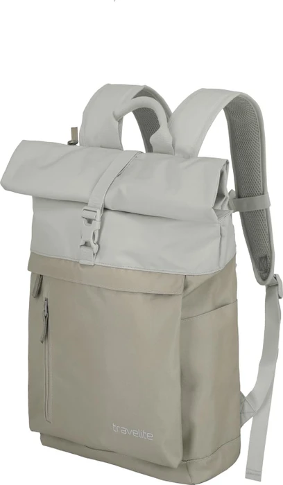 Travelite Basics Rollup Laptoprucksack, 15.6", Sand/Ivory