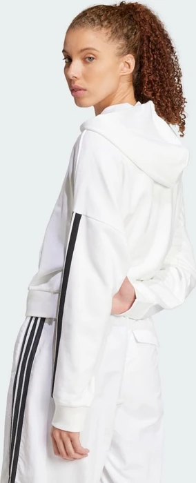 adidas Essentials 3-Streifen French Terry Quarter-Zip Hoodie weiß/schwarz (Damen)