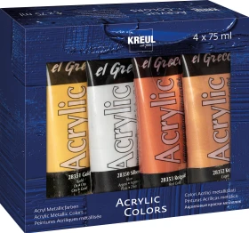 Kreul el Greco Acrylic Ink Acrylfarbe, 4 Farben, 75ml