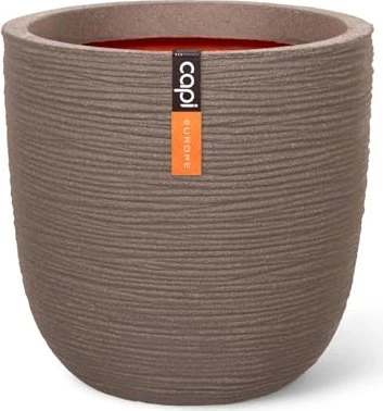 Capi Topf Kugel Rib Blumentopf 35cm warmes taupe