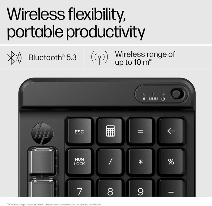 HP 430/435 Programmable Wireless Keypad, schwarz, Bluetooth