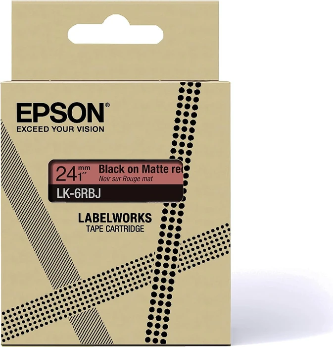 Epson LK-6RBJ Beschriftungsband, 24mm, schwarz/mattrot