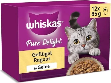 Whiskas Pure Delight Geflügelragout in Gelee Multipack, 1.02kg (12x 85g)