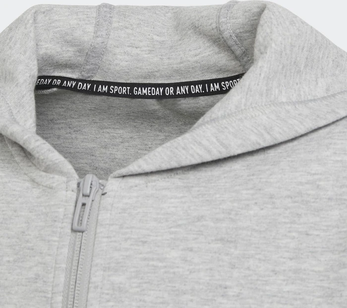 adidas Future Icons 3-Streifen Hoodie medium grey heather/white (Junior)