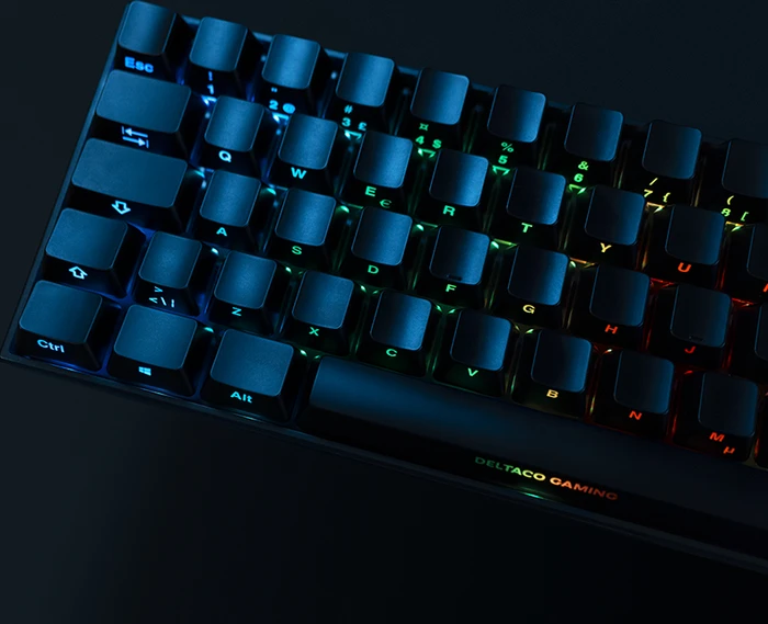 Deltaco Gaming DK440R Wireless 65% Layout, LEDs RGB, schwarz, Kailh Box RED, USB/Bluetooth, DE