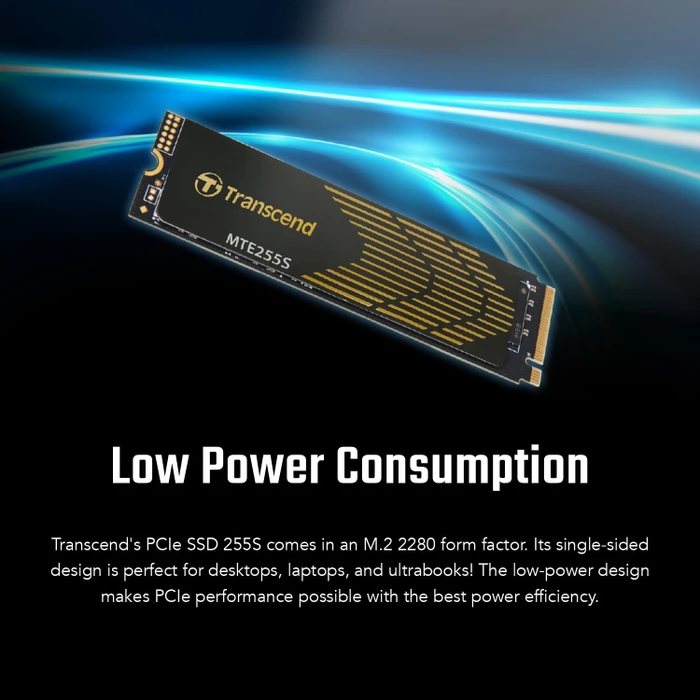 Transcend MTE255S SSD 1TB, M.2 2280 / M-Key / PCIe 4.0 x4, Kühlkörper