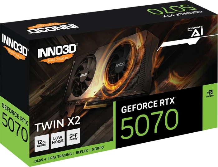 INNO3D GeForce RTX 5070 Twin X2, 12GB GDDR7, HDMI, 3x DP