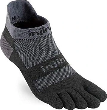 Injinji Run Midweight No-Show Laufsocken grau/schwarz