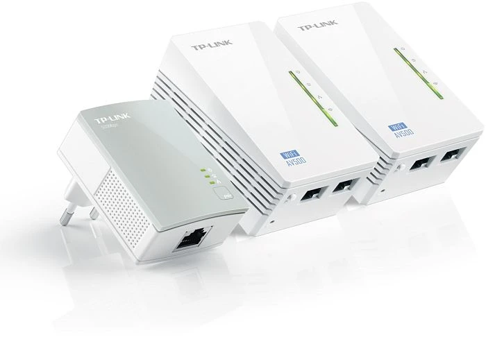TP-Link AV500 Powerline Extender Triple Kit, 2x Router und Powerline-Adapter Set, 3er-Bundle