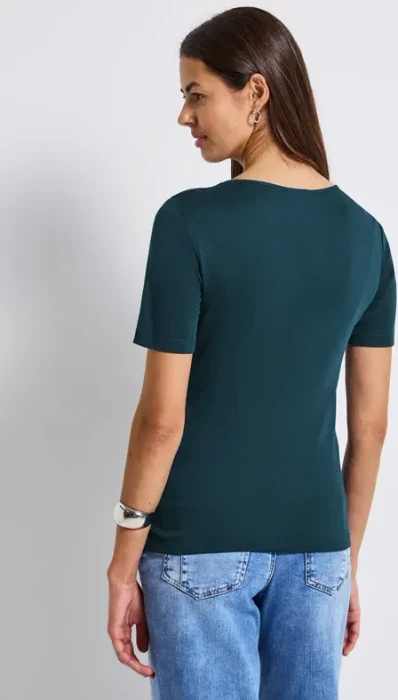 Street One Herzausschnitt T-Shirt kurzarm tide blue (Damen)