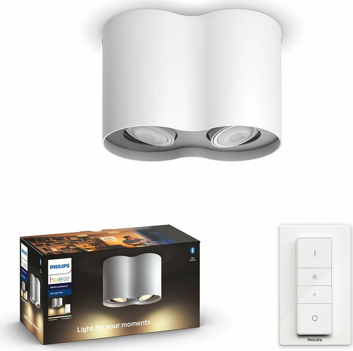 Philips Hue White Ambiance Pillar Spot 2-flammig weiß