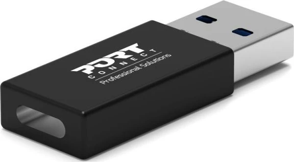 Port Designs USB-C to USB-A Adapter schwarz, 2er-Pack