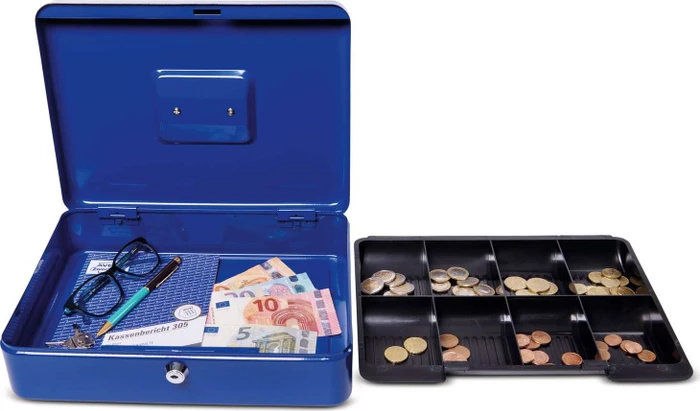 Maul Geldkasette 4 Geldkassette, blau, Schlüsselschloss