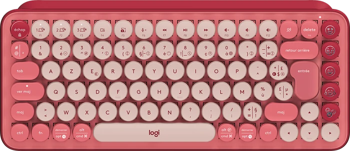 Logitech POP Keys Wireless Mechanical Keyboard, Logi Bolt, Heartbreaker, TTC BROWN, USB/Bluetooth, FR