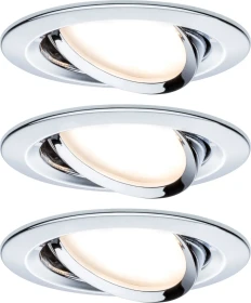 Paulmann Nova Coin rund star 6W Einbauleuchte chrom, 3 Stück