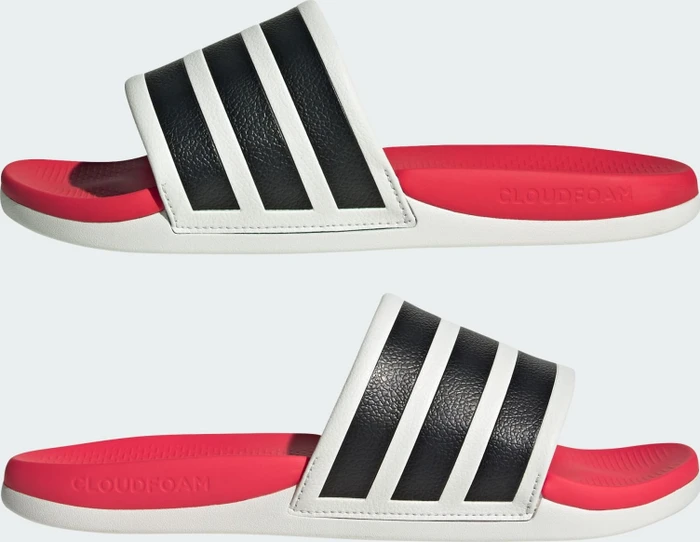 adidas Comfort Adilette 2.0 crystal white/core black/lucid red