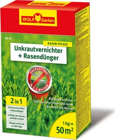 Wolf-Garten SQ50 2in1 Unkrautvernichter plus Rasendünger, 1kg