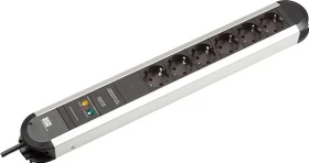 Bachmann Primo, 6-fach, Überspannungsschutz, Netzfilter, 1.7m, schwarz/silber