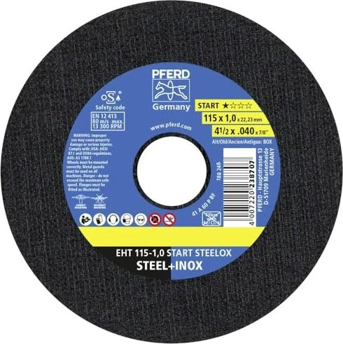 Pferd EHT 115-1.0 Start STEELOX Trennscheibe, 115x1x22.23mm, 10 Stück